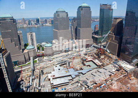 Site de construction du World Trade Center à New York City Banque D'Images