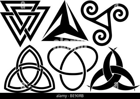 Six symboles triangulaires Banque D'Images