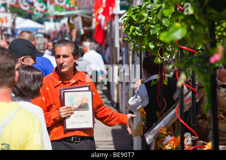 La vente de son restaurant de fête de San Gennaro Festival à peu Itally à New York City Banque D'Images