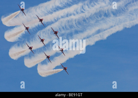 Des flèches rouges à l'équipe de démonstration de la RAF Leuchars airshow 2009 Banque D'Images