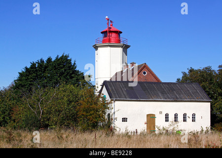 Dans Westermarkelsdorf phare de l'île, Fehmarn, Ostholstein, Schleswig-Holstein, district de côte de la mer Baltique, Allemagne Banque D'Images