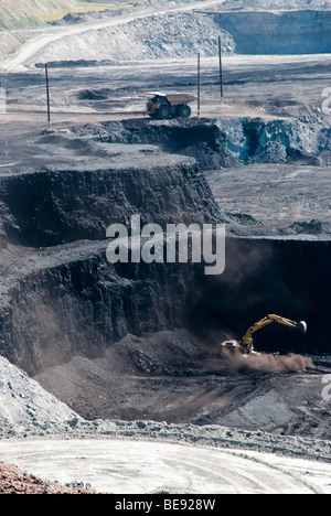 Les opérations d'extraction du charbon dans le Wyoming Banque D'Images