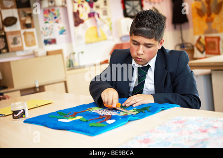 Filets de rangement d'une bannière dans le textile de la classe. Banque D'Images