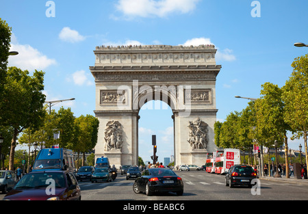 L'Arc de Triomphe à Paris, France Banque D'Images