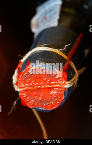 Vieille bouteille avec sceau en cire Quinta da gaivosa portugal douro Banque D'Images