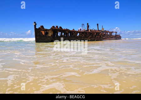 Les vestiges de l'épave du Maheno, Fraser island, Queensland, Australie Banque D'Images