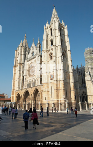 La cathédrale Santa Maria de la Regla Plaza de la Regla, Leon Espagne Castille et Leon Banque D'Images