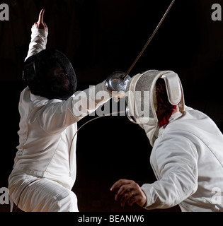 Épée swordsmen fencing. Banque D'Images