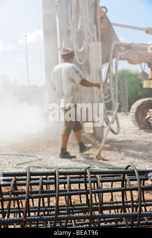 Israël. La construction dans le village d'Elkana en Judée et Samarea / Cisjordanie Banque D'Images