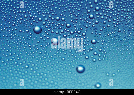 Les gouttelettes d'eau sur un verre Banque D'Images