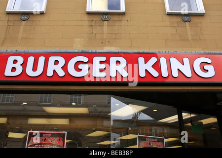 Burger King restaurant fast-food et signer Banque D'Images