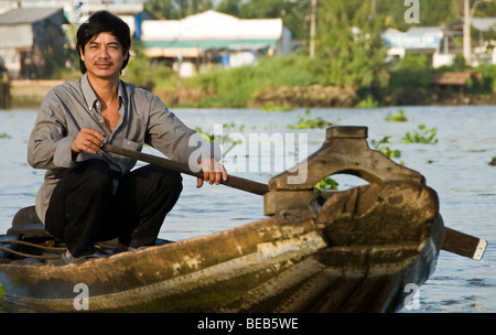 La maison de pêcheurs dans le Delta du Mékong de produits Banque D'Images