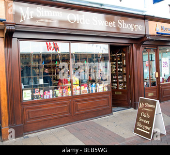 Monsieur Simms Olde Sweet Shoppe, Ipswich, Suffolk, Angleterre Banque D'Images