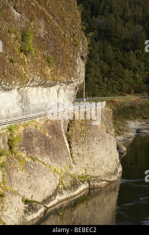 Hawks Crag, Buller Gorge, State Highway 6, près de Westport, sur la côte ouest de l'île du Sud, Nouvelle-Zélande Banque D'Images