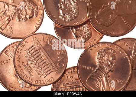 Pièces isolé sur un fond blanc, pur Banque D'Images