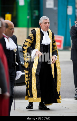 Jack Straw MP, Lord chancelier et secrétaire d'État à la Justice, porte les robes d'office à l'abbaye de Westminster Banque D'Images