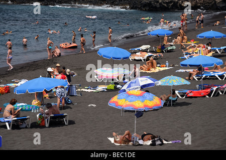 Playa de la Arena, île des Canaries Tenerife, Espagne Banque D'Images