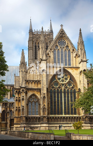 Le front de l'est la Cathédrale de Lincoln, Lincolnshire, Lincoln City Banque D'Images