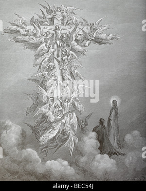 L'illustration de Gustave Dore 'La Croix' de la Divine Comédie de Dante Banque D'Images