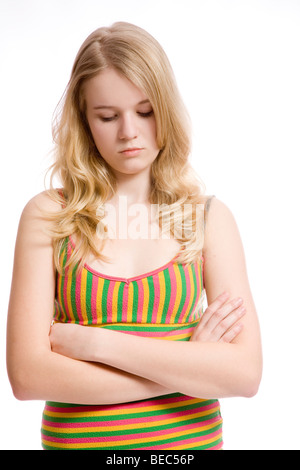 Girl portrait adolescent en studio. Banque D'Images