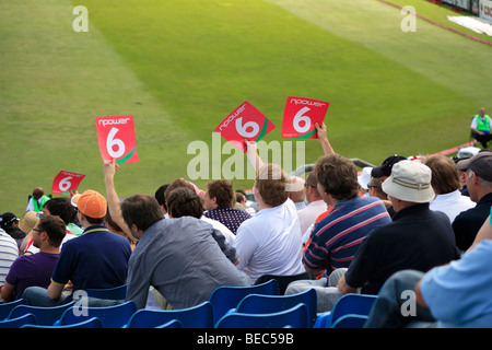 Les partisans de cricket célèbre exécute quatre Carnegie Headingly Stadium Yorkshire County Cricket Club England UK Banque D'Images