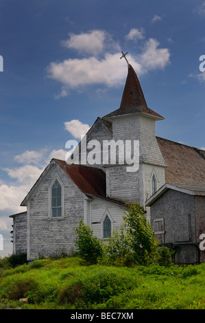 Christ Church Anglican avec steeple et cross à Clarke's Head Bay Terre-Neuve Gander Banque D'Images
