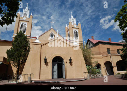 L'église San Felipe de Neri, Albuquerque, Nouveau Mexique, USA. Banque D'Images