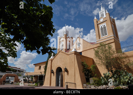 L'église San Felipe de Neri, Albuquerque, Nouveau Mexique, USA. Banque D'Images