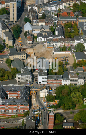 Photo aérienne, ancienne ville historique, métro Archive site de construction, quartier Altstadt Sued, Cologne, Rhénanie du Nord-Westphalie Banque D'Images