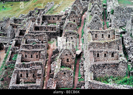 Détail, l'ancienne cité inca de Machu Picchu, 1987, Pérou, Amérique du Sud Banque D'Images