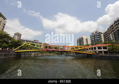 Alkaff Pont sur la rivière Singapour, Singapour Banque D'Images