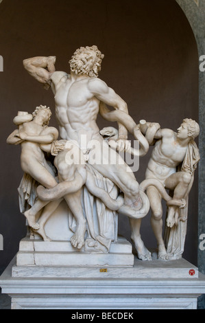 La statue de marbre groupe Laocoon au Vatican. Banque D'Images