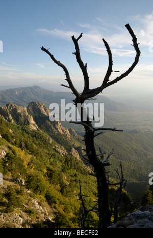 Une vue de Sandia Peak, Albuquerque, Nouveau Mexique, USA. Banque D'Images