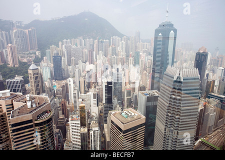 Voir à partir de 2 tour de la SFI, l'île de Hong Kong, Hong Kong, Chine, Asie Banque D'Images