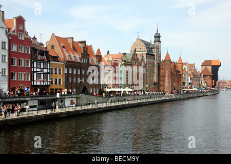 À la rivière Motlawa, Gdansk, Pologne, Europe Banque D'Images