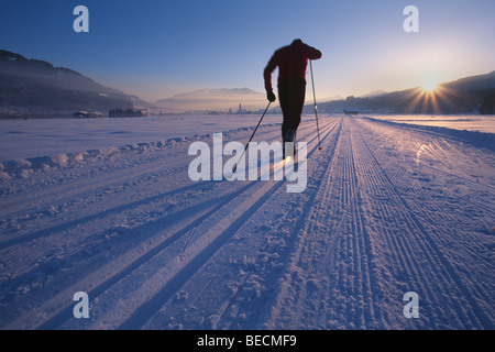 Ski de fond, Oberndorf, Kitzbuehl Alpes du Nord, Tyrol, Autriche, Europe Banque D'Images