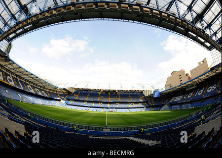 Vue à l'intérieur de stade de Stamford Bridge, Londres. Accueil de Chelsea Football Club Banque D'Images