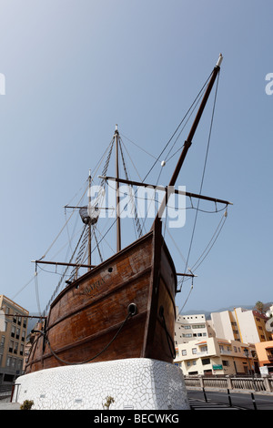 Réplique du navire Columbus Santa Maria, Santa Cruz de la Palma, La Palma, Canary Islands, Spain Banque D'Images