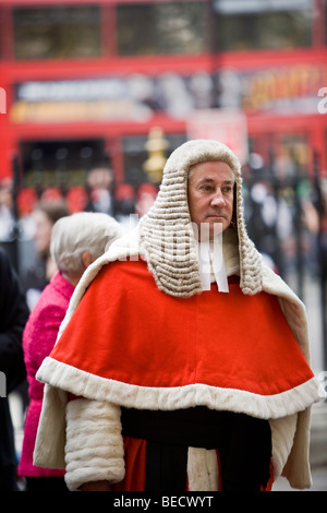 Les juges de procession à l'abbaye de Westminster à Londres juge de la Haute Cour Banque D'Images