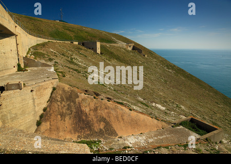 Le haut vers le bas du site d'essai de fusée. Les aiguilles, île de Wight, Angleterre, Royaume-Uni. Banque D'Images