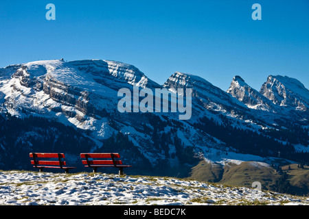 Vue de la montagnes Churfirsten, Canton de St Gallen, Suisse, Europe Banque D'Images