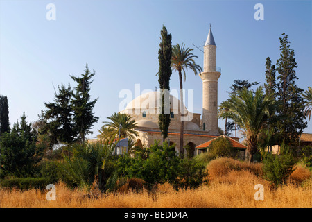 La mosquée Hala Sultan Tekke, quatrième plus important lieu de pèlerinage islamique, Larnaca, Chypre, Asie Banque D'Images