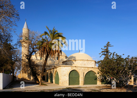 La mosquée Hala Sultan Tekke, quatrième plus important lieu de pèlerinage islamique, Larnaca, Chypre, Asie Banque D'Images