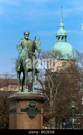 Karl Friedrich Wilhelm Ludwig, Grand-duc de Hesse, statue, Darmstadt, Hesse, Allemagne Banque D'Images