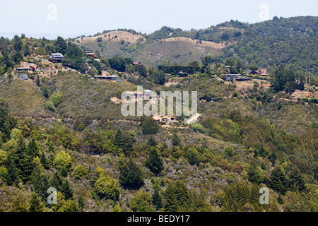 Les maisons construites sur le Mont Tamalpais en Californie du Nord Banque D'Images