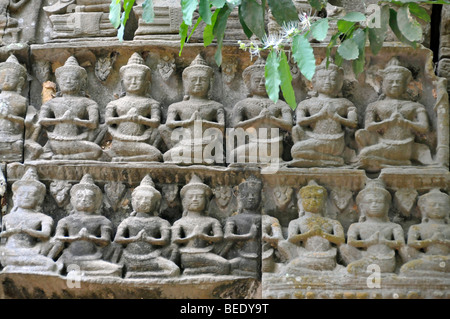 Les ruines de l'ensemble du temple de Ta Prohm, Angkor Thom, UNESCO World Heritage Site, Siem Reap, Cambodge, Asie Banque D'Images