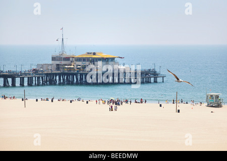 La jetée sur la plage de Santa Monica à Los Angeles, Californie, USA Banque D'Images