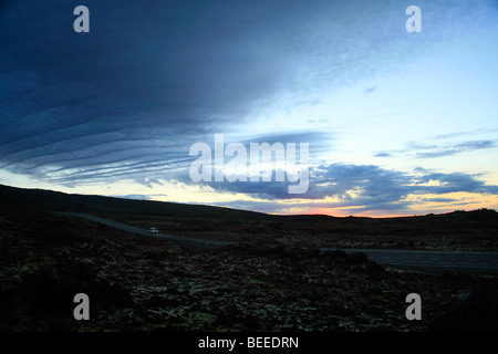 Coucher de Mt Ruapehu, Tongariro National Park, North Island, New Zealand Banque D'Images