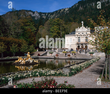 Le château de Linderhof en Bavière Allemagne Automne Banque D'Images