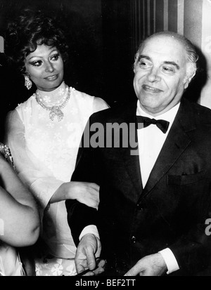 L'actrice Sophia Loren et Carlo Ponti à premiere film Banque D'Images